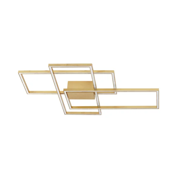 Nova Luce Bilbao - plafonnier - 90 x 67 x 9 cm - 55W LED dimmable inclus - or