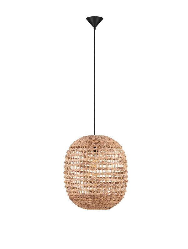 Nova Luce Bola - lampe suspendue - Ø 42 x 200 cm - naturel et noir