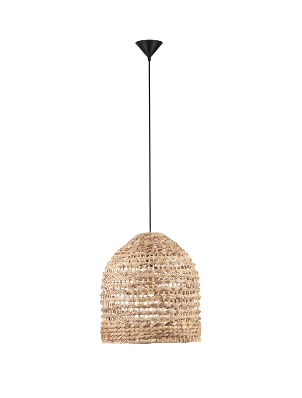 Nova Luce Bola - lampe suspendue - Ø 42,5 x 200 cm - naturel et noir