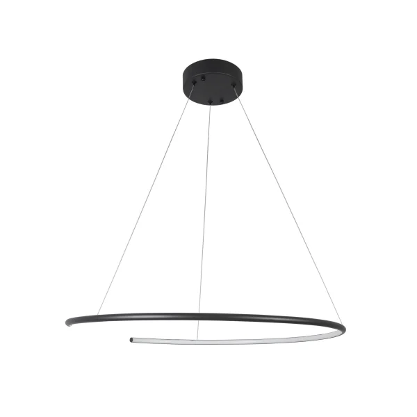 Nova Luce Breda - lampe suspendue - Ø 70 x 200 cm - 30W LED inclus - noir sable