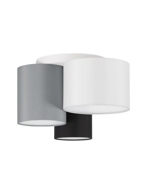 Nova Luce - Bryson - plafonnier - Ø 35 x 21 cm - noir, blanc et gris