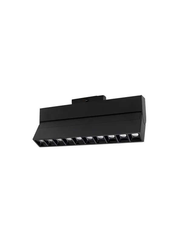 Nova Luce Buxton L - luminaire pour système de rail magnétique - 27,4 x 3,4 x 11,6 cm - 15W TRIAC dimmable LED inclus - inclinable - noir sable