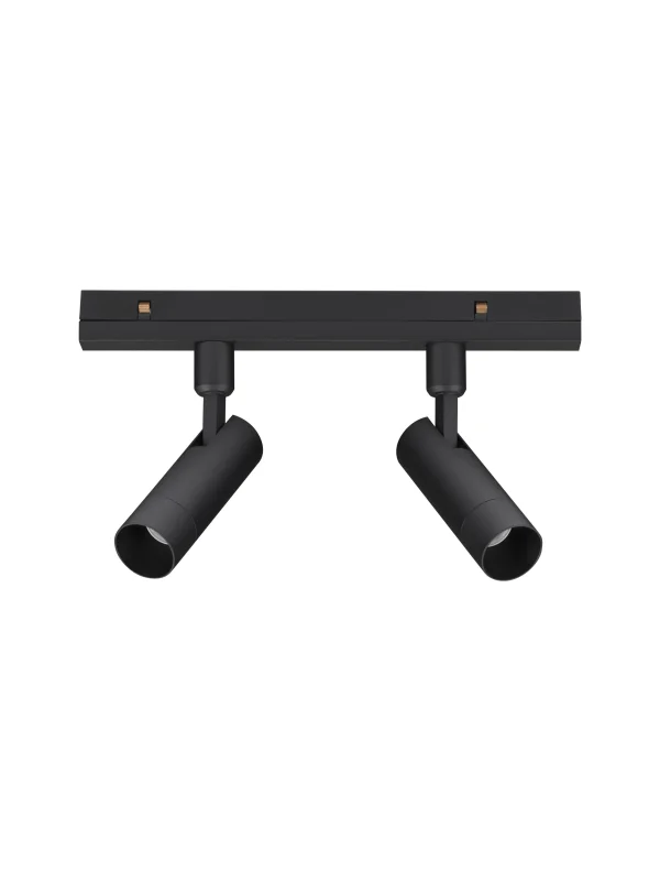 Nova Luce Buxton L - luminaire sur rail magnétique - 24,5 x 15,1 x 3,2 cm - 10W LED inclus - blanc chaud couleur de lumière - noir