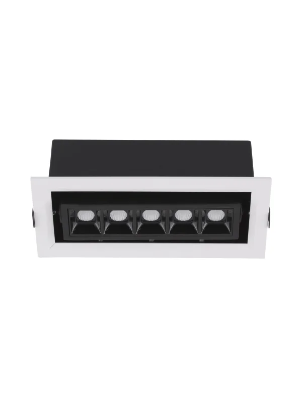 Nova Luce Cantia - spot à encastrer - 19 x 8,2 cm - 178 x 72 mm taille d'encastrement - 8W LED inclus - noir - blanc chaud