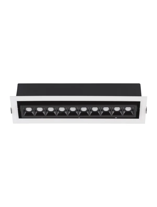 Nova Luce Cantia - spot à encastrer - 32,5 x 8,2 cm - 306 x 72 mm taille d'encastrement - 22,5W LED inclus - noir - blanc chaud