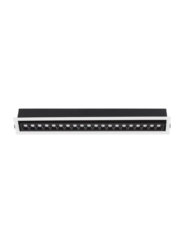 Nova Luce Cantia - spot à encastrer - 59,4 x 8,2 cm - 576 x 72 mm taille d'encastrement - 30W LED inclus - noir - blanc chaud