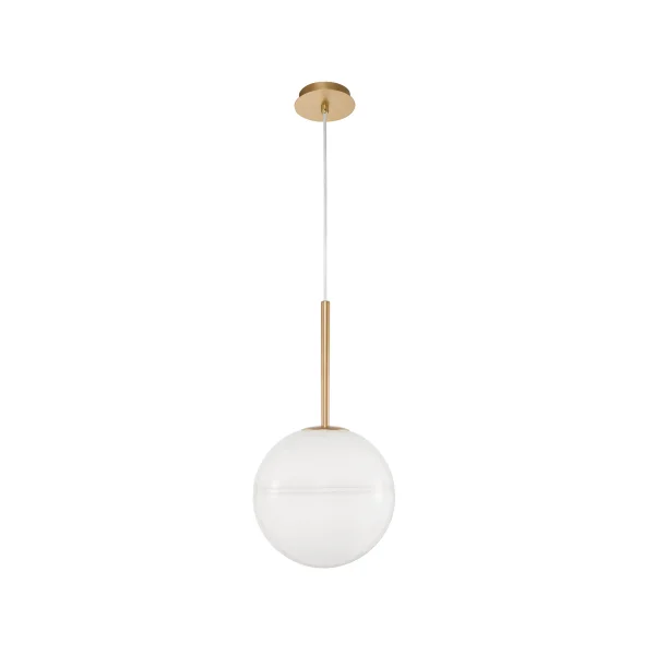 Nova Luce Cantona - lampe suspendue - Ø 25 x 180 cm - laiton doré et blanc