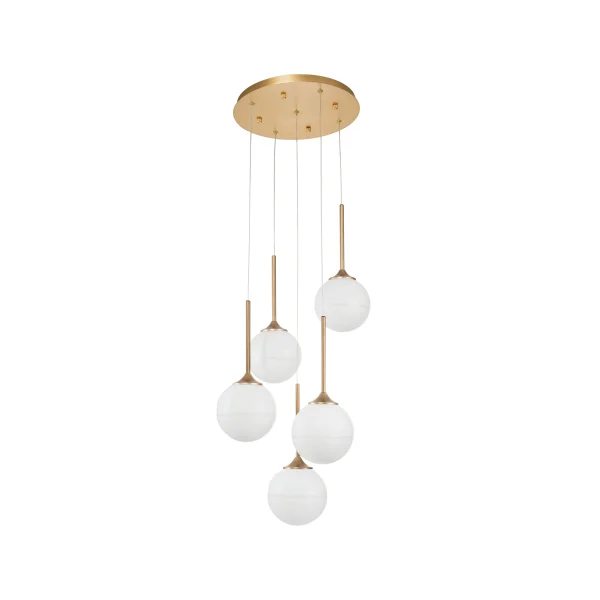 Nova Luce Cantona - lampe suspendue - Ø 35 x 180 cm - laiton doré et blanc