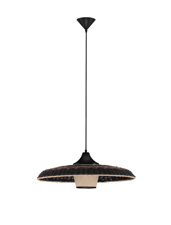 Nova Luce Capa - lampe suspendue - Ø 61 x 200 cm - naturel, noir et marron