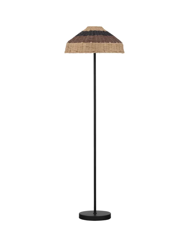 Nova Luce Caro - lampadaire - Ø 46 x 147,5 cm - noir, brun naturel et noir