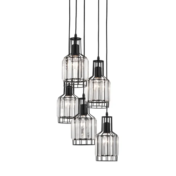 Nova Luce Carter - lampe suspendue - Ø 50 x 120 cm - noir