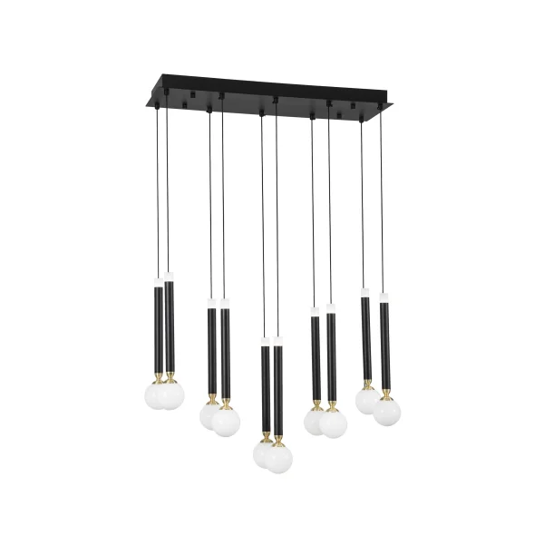 Nova Luce Cayo - lampe suspendue - 72 x 20 x 120 cm - 10 x 5W LED inclus - noir