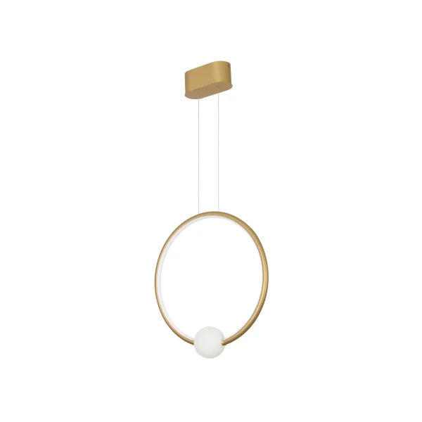 Nova Luce Celia - lampe suspendue avec télécommande - 43 x 10 x 120 cm - 25,6W LED dimmable inclus - or satiné et opale