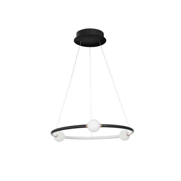 Nova Luce Celia - lampe suspendue avec télécommande - Ø 64 x 120 cm - 36W LED dimmable inclus - noir et opale