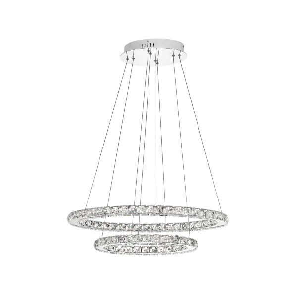 Nova Luce Celine - lampe suspendue - 64 x 44 x 120 cm - 40W LED inclus - chrome