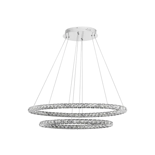 Nova Luce Celine - lampe suspendue - 85 x 42 x 120 cm - 52W LED inclus - chrome