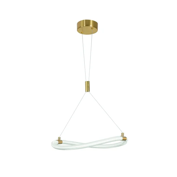 Nova Luce Cerelia - lampe suspendue - Ø 40 x 120 cm - 15W LED inclus - laiton doré et blanc