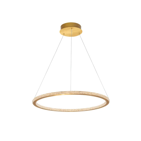 Nova Luce Cilion - lampe suspendue - Ø 60 x 150 cm - 48W LED dimmable inclus - laiton doré