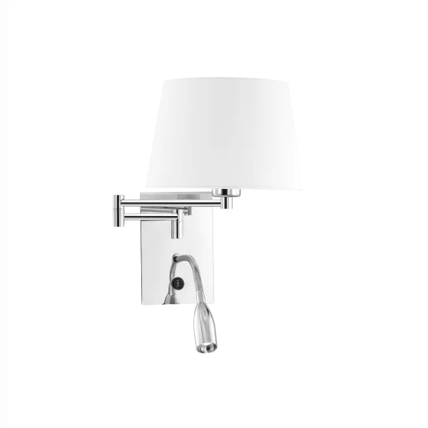 Nova Luce Cingo - applique murale avec interrupteur - 36 x 33 cm - 3W LED inclus - blanc et chrome