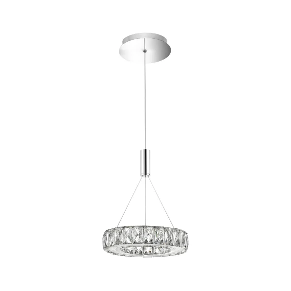Nova Luce Corona - lampe suspendue - Ø 27 x 100 cm - 12W LED inclus - chrome