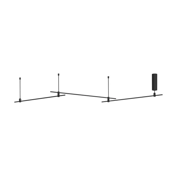 Nova Luce Cron - structure tubulaire magnétique - 300 x 35 cm - 100W LED inclus - noir sable