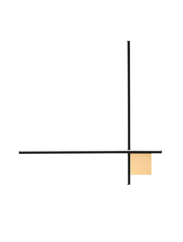 Nova Luce Cross - applique murale - 80 x 4 x 80 cm - 20W LED dimmable inclus - or brossé et noir sable