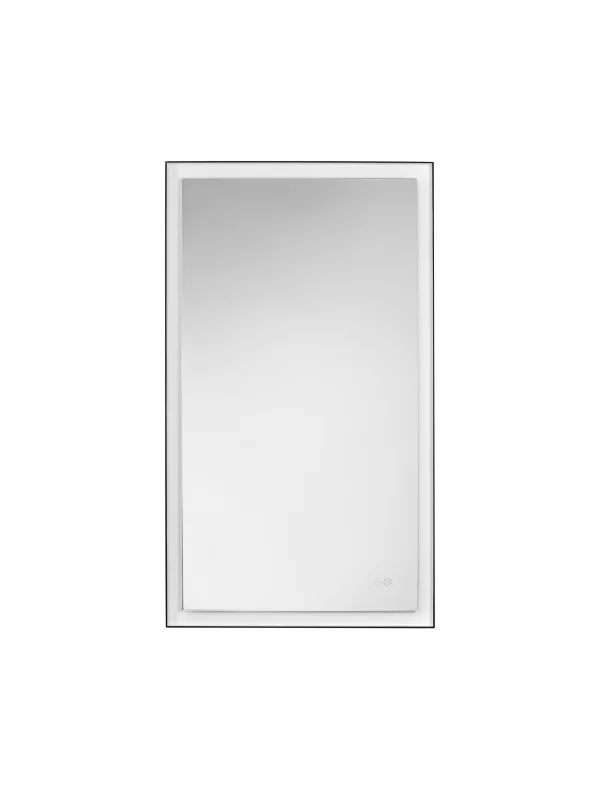 Nova Luce Deca - miroir avec éclairage - 70 x 120 x 3,5 cm - 36W LED inclus - IP44 - noir sablé et blanc