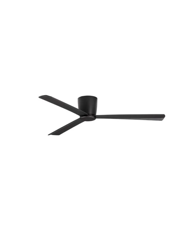 Nova Luce Dell - ventilateur de plafond avec télécommande et option lumière - Ø 121,9 x 18,2 cm - noir
