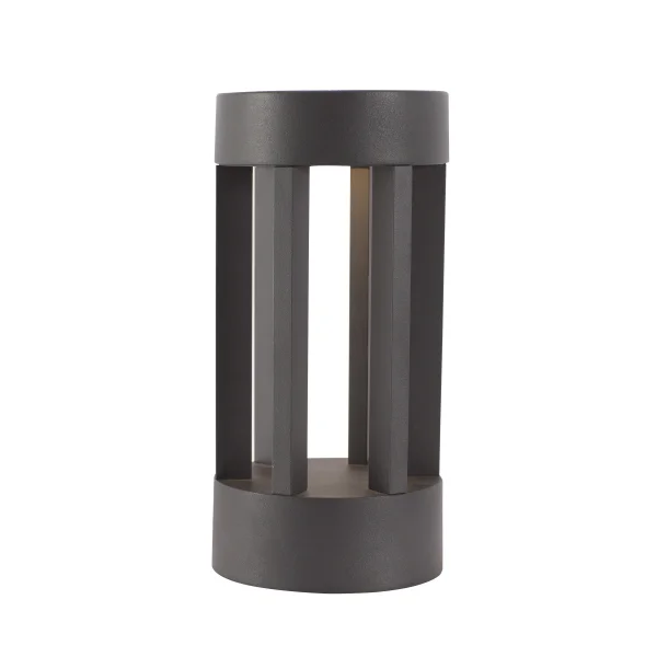 Nova Luce Devora - lampe de jardin - Ø 11 x 22 cm - 8W LED inclus - IP54 - gris foncé