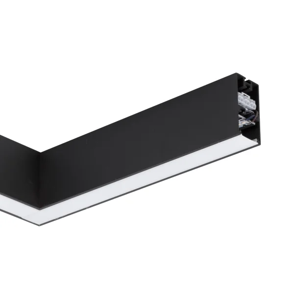 Nova Luce Dido - profilé lumineux linéaire - 34,5 x 3,8 x 7 cm - 20W LED inclus - noir - couleur de lumière blanc chaud