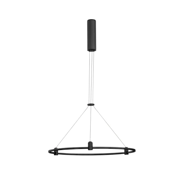 Nova Luce Dion - structure circulaire magnétique - Ø 60 x 120 cm - 60W LED inclus - noir sable