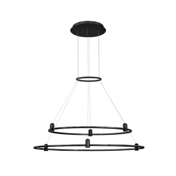 Nova Luce Dion - structure circulaire magnétique - Ø 80 x 150 cm - 200W LED inclus - noir sable