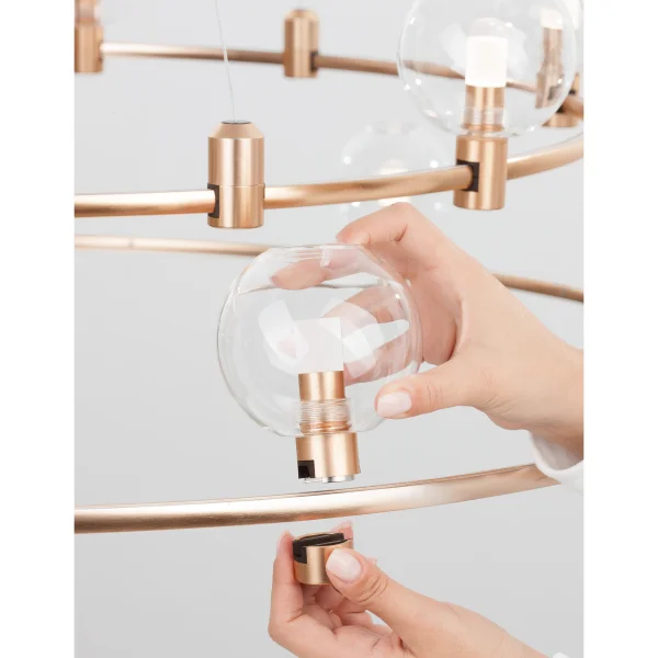 Nova Luce Dion - structure circulaire magnétique - Ø 80 x 150 cm - convient pour jusqu'à 200W LED - or satiné