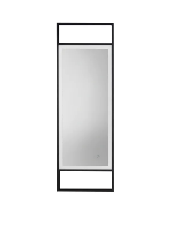 Nova Luce Doul - miroir avec éclairage - 40 x 120 x 5 cm - 37W LED inclus - IP44 - noir anodisé