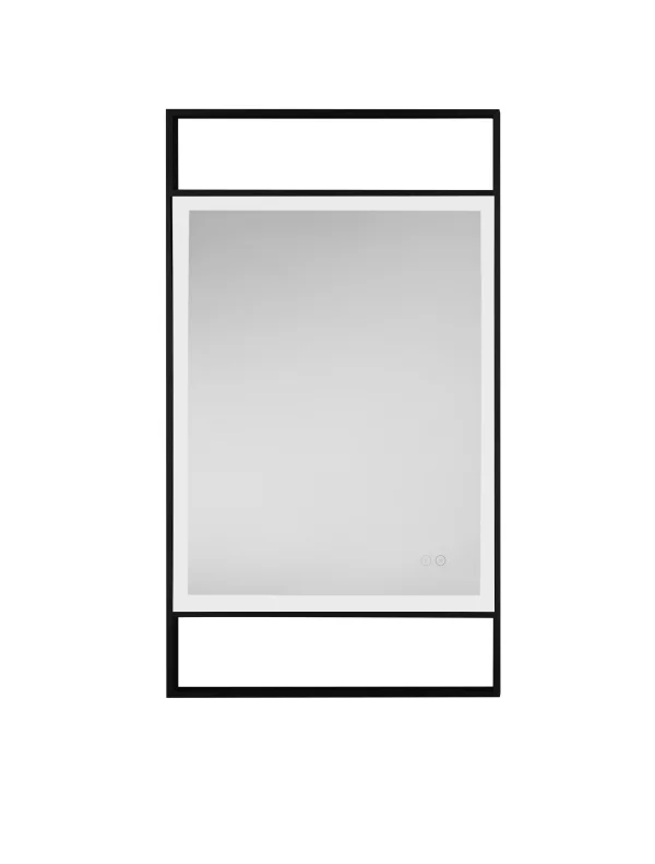 Nova Luce Doul - miroir avec éclairage - 60 x 106 x 5 cm - 41W LED inclus - IP44 - noir anodisé