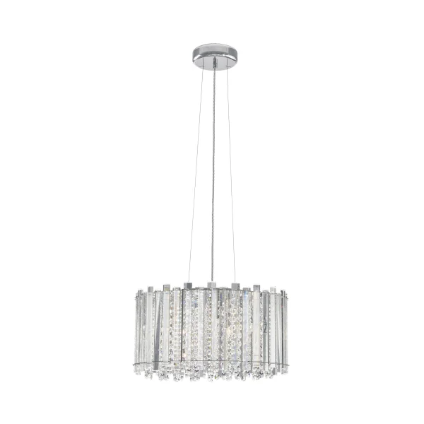 Nova Luce Element - lampe suspendue - Ø 41 x 146 cm - chrome et transparent