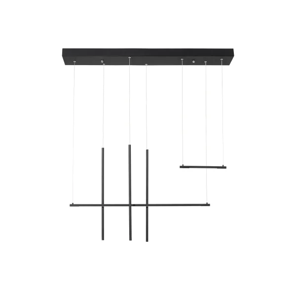Nova Luce Elettra - lampe suspendue - 110 x 15 x 200 cm - 35W LED inclus - noir sable