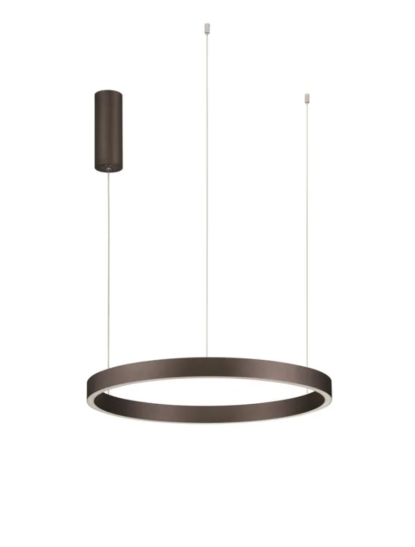 Nova Luce Elowen - lampe suspendue - Ø 60 x 150 cm - 60W dimmable LED inclus - brun café brossé