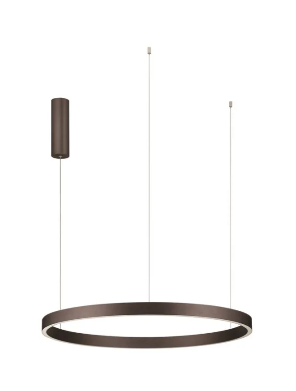 Nova Luce Elowen - lampe suspendue - Ø 80 x 150 cm - 77W LED dimmable inclus - brun café brossé