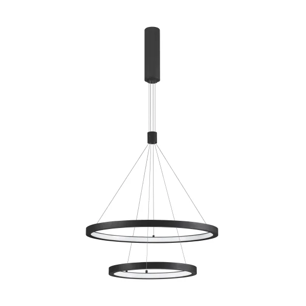 Nova Luce Empatia - lampe suspendue - Ø 60 x 120 cm - 60W LED dimmable inclus - noir sable