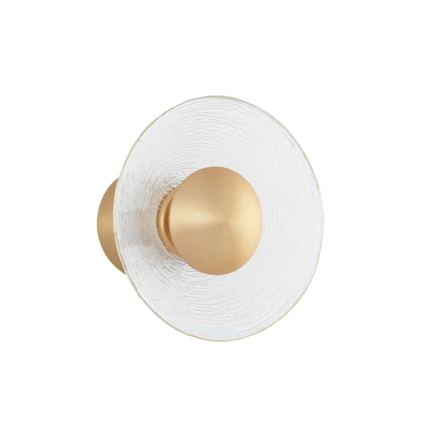 Nova Luce Esil - applique murale - Ø 20 x 11,2 cm - 8W LED inclus - laiton doré et transparent
