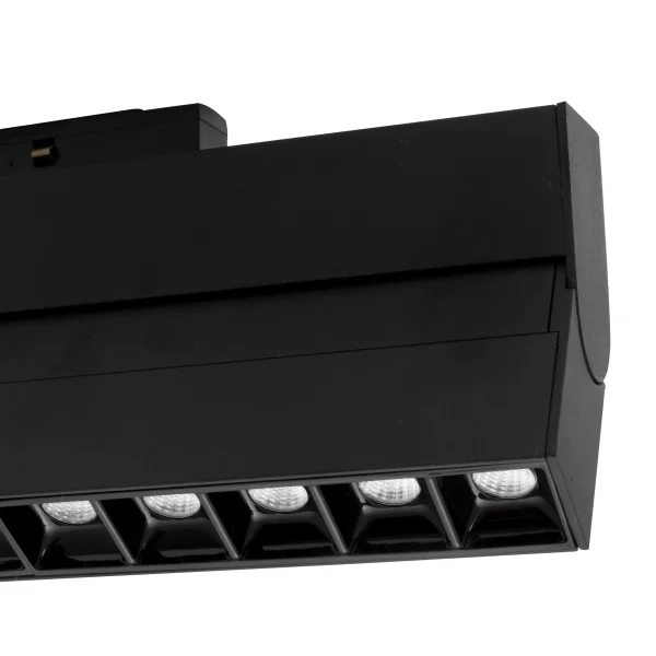 Nova Luce Este - luminaire pour système de profilés magnétiques - 27,4 x 3,4 x 11,6 cm - 15W LED inclus - noir - couleur de lumière blanc chaud