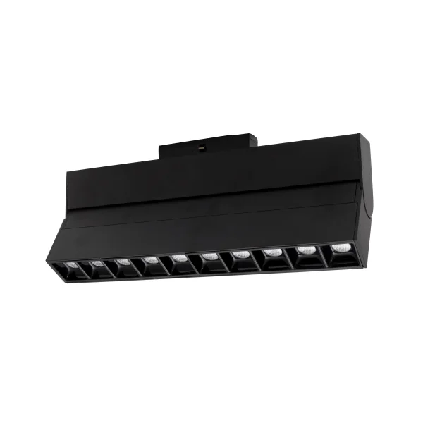 Nova Luce Este - luminaire pour système de profilés magnétiques - 27,4 x 3,4 x 11,6 cm - 15W LED inclus - noir - couleur de lumière blanche