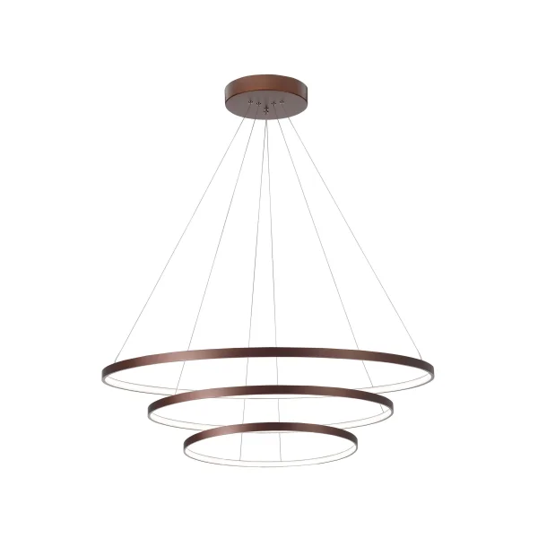 Nova Luce Ferrol - lampe suspendue - Ø 80 x 150 cm - 111W LED dimmable inclus - brun café