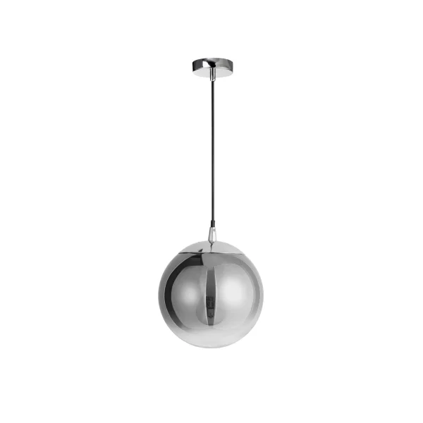Nova Luce Ficato - lampe suspendue - Ø 20 x 120 cm - fumé et chromé