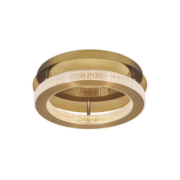 Nova Luce Fiore - plafonnier - Ø 40 x 12 cm - 40W LED dimmable inclus - antique gold brass
