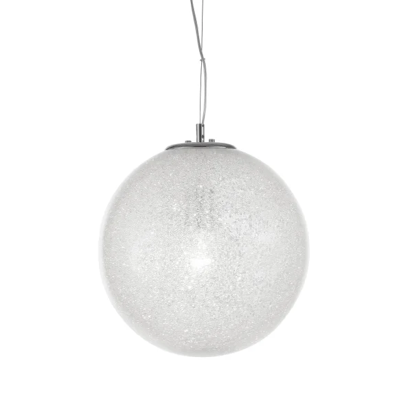 Nova Luce Frozen - lampe suspendue - Ø 40 x 120 cm - transparent et chromé