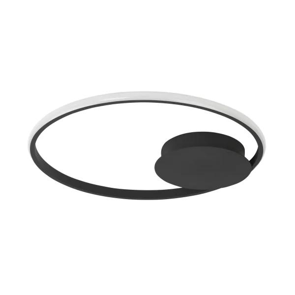 Nova Luce Fuline - plafonnier - Ø 50 x 5 cm - 32W LED dimmable inclus - noir sable