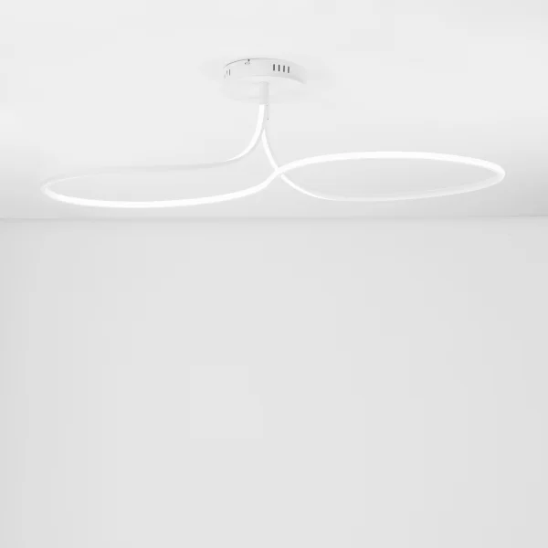 Nova Luce Fungo - plafonnier - Ø 102 x 30 cm - 47W LED dimmable inclus - blanc sable