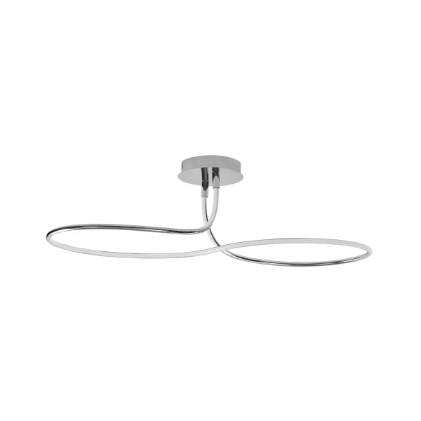 Nova Luce Fungo - plafonnier - Ø 102 x 30 cm - 47W LED dimmable inclus - chrome